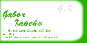 gabor kapche business card